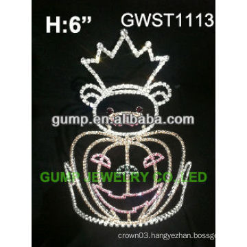 Halloween pumpkin queen pageant custom rhinestone crown -GWST1113